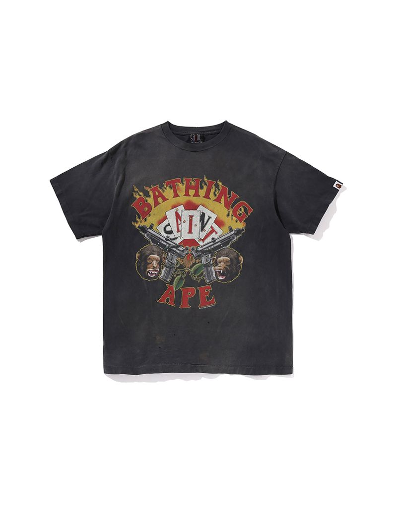 Offer Reps BAPE x Saint Mxxxxxx Guns Tee Charcoal