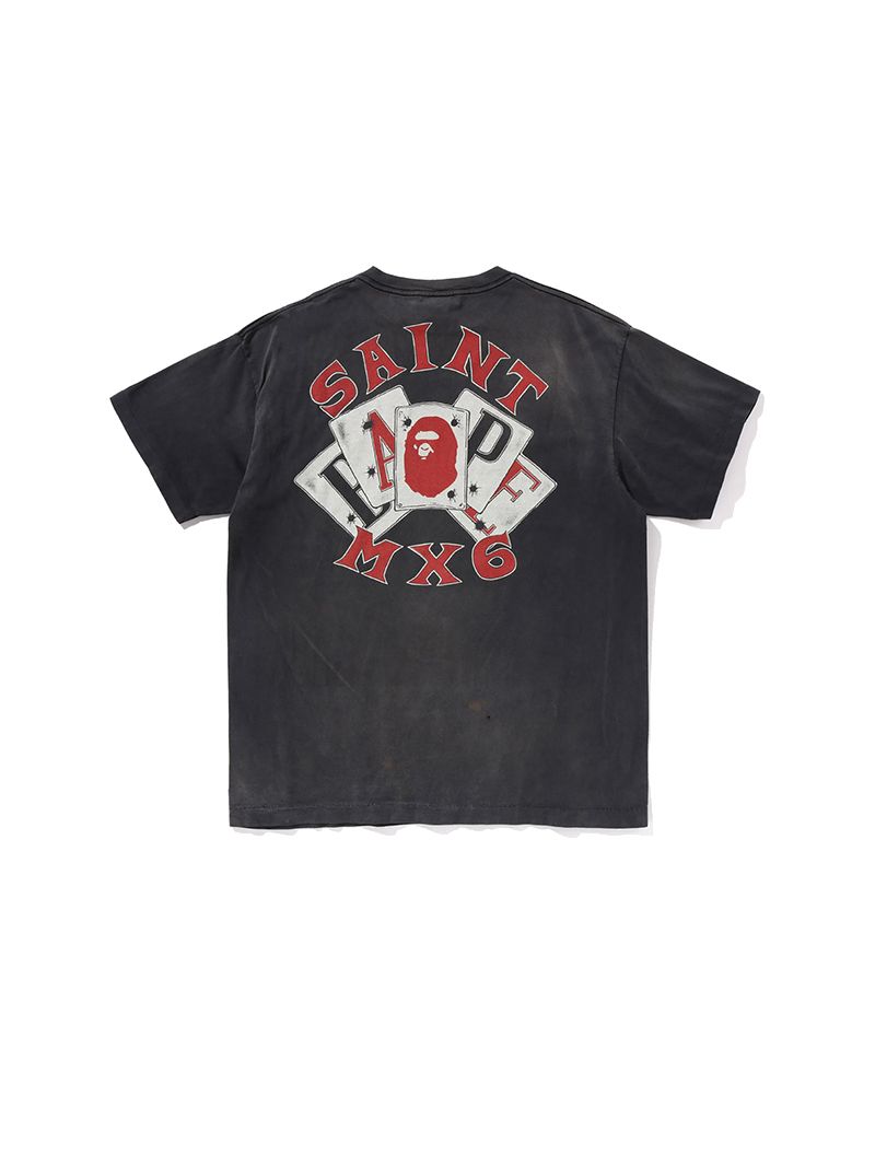 Offer Reps BAPE x Saint Mxxxxxx Guns Tee Charcoal