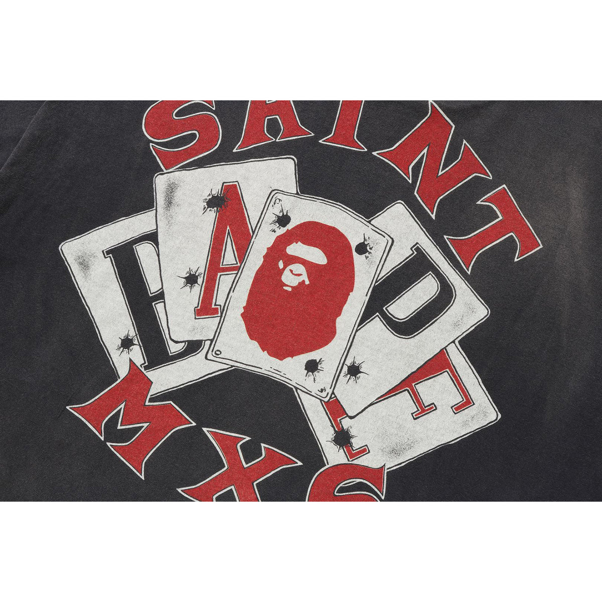 Offer Reps BAPE x Saint Mxxxxxx Guns Tee Charcoal |PopShoeOfficial.org
